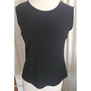 E68 Artex Fashions black dressy tank wrinkle-free top